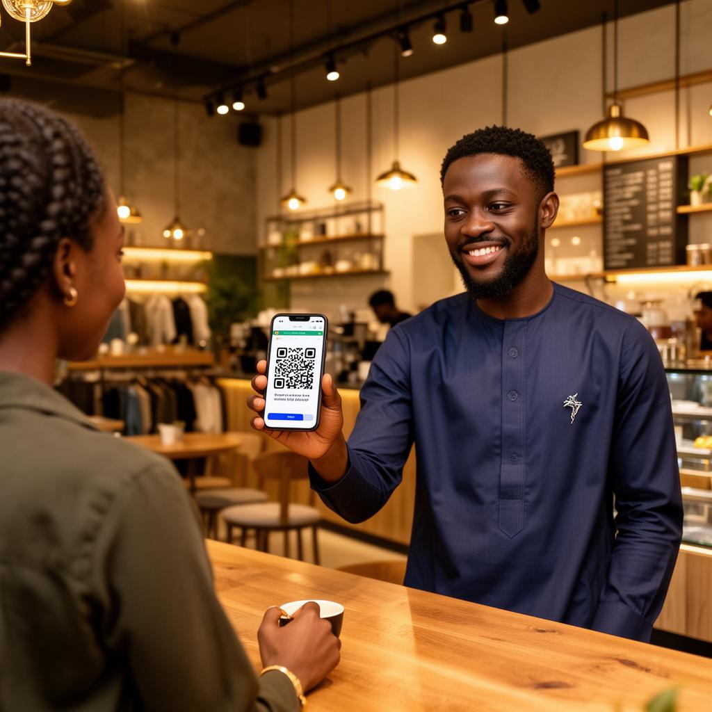 A merchant accepting a contactless tap-to-pay transaction on a phone