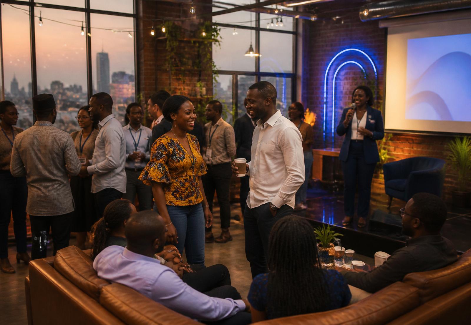 Pady community members connecting at a Lagos evening meetup