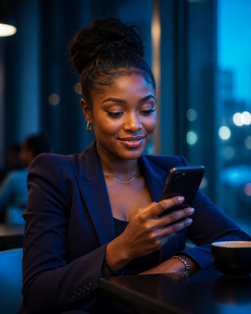 Woman using Pady credit line on her phone