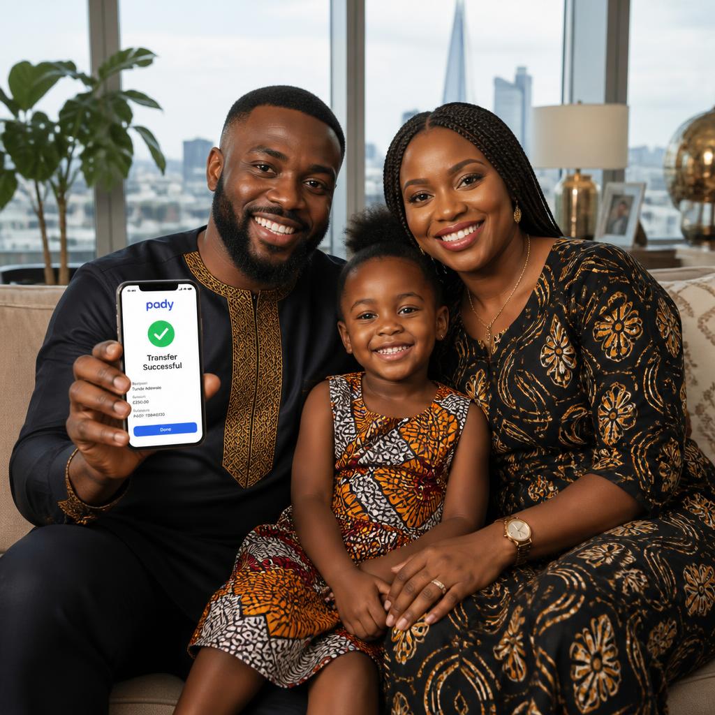 Nigerian diaspora family sending money home with Pady