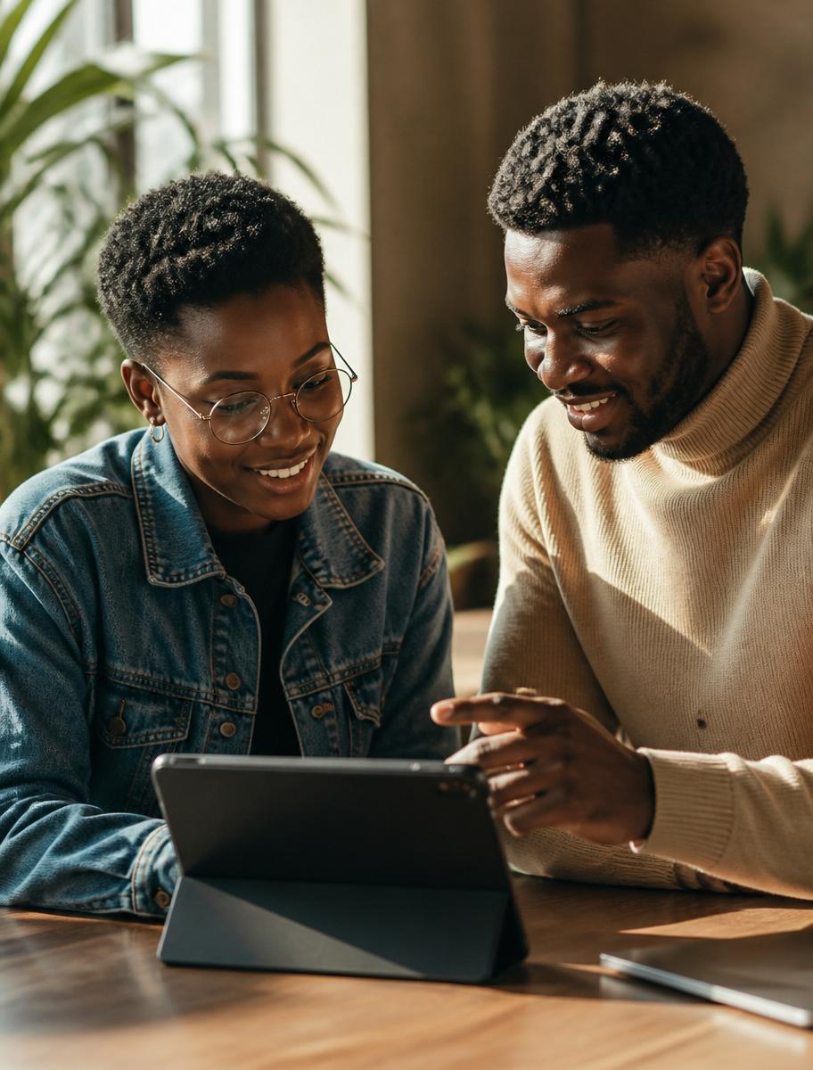 Two Pady designers reviewing product mockups