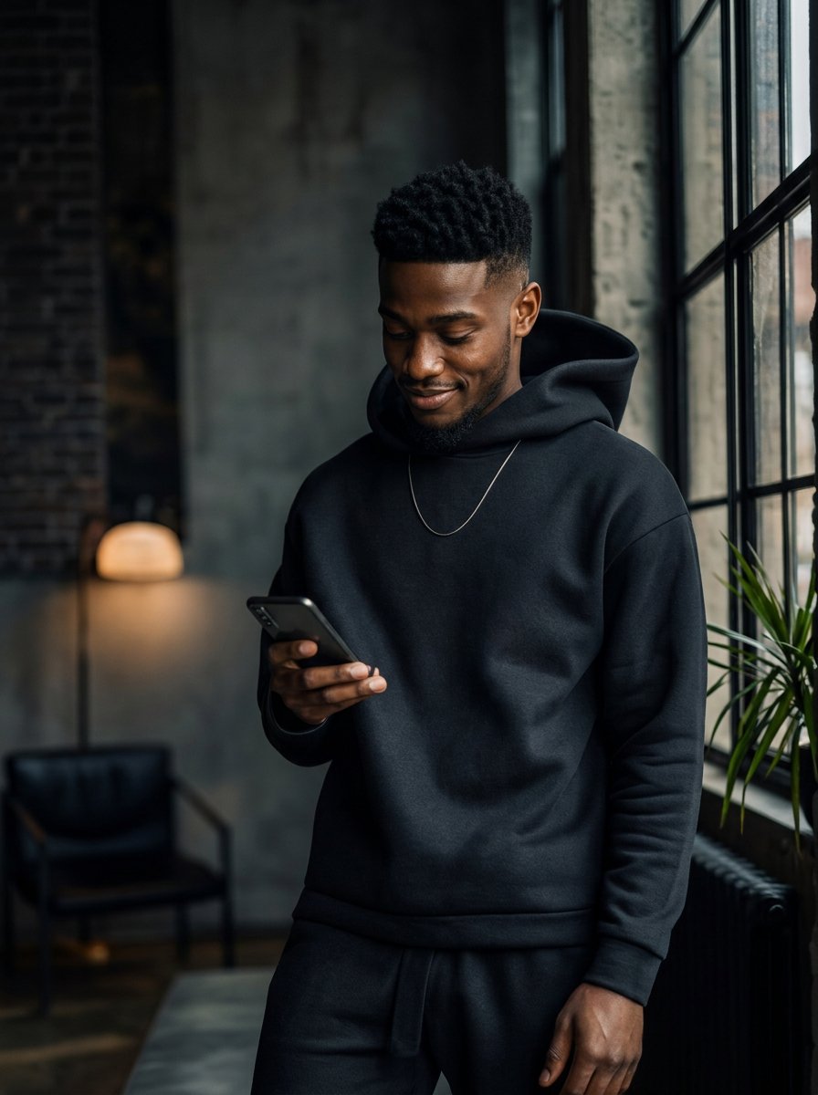 Man smiling while checking his weekly Pulse AI money insights on his phone